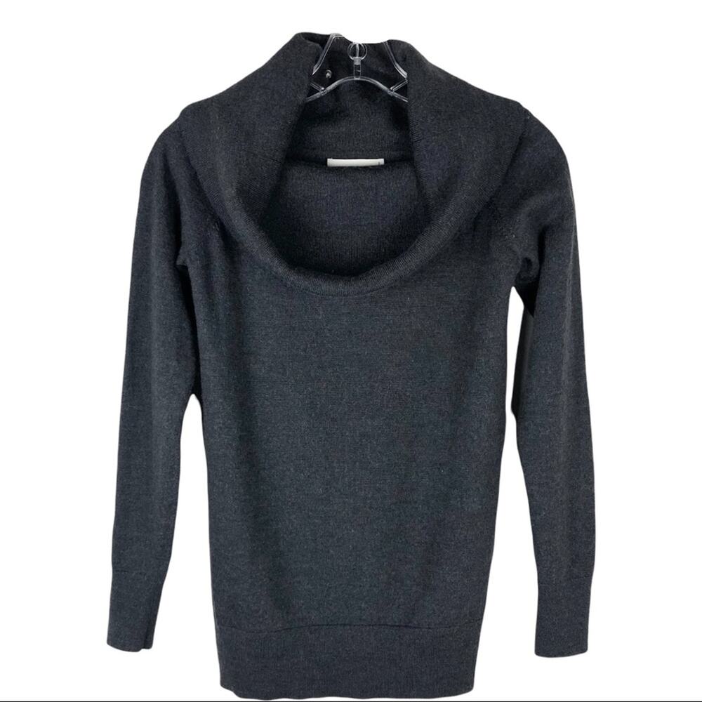 Aritzia Wilfred Free grey merino wool cowl turtleneck ribbed sweater small